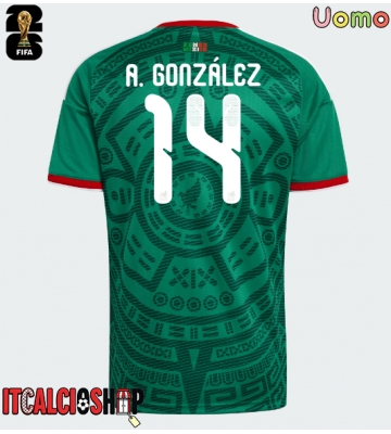 Messico Armando Gonzalez #14 Prima Maglia Mondiali 2026 Manica Corta Messico Armando Gonzalez #14 Prima Maglia Mondiali 2026 Manica Corta